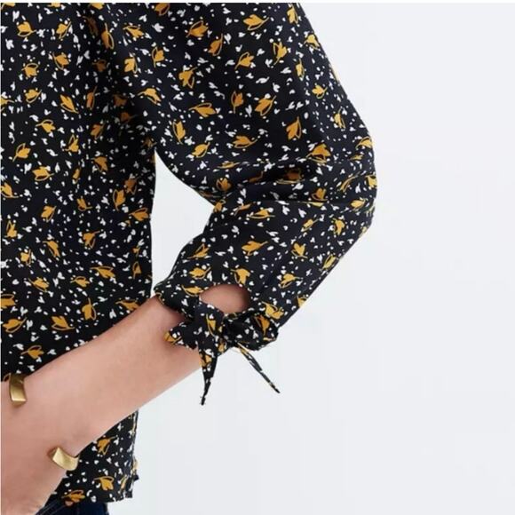 Madewell Women’s 100% Silk Off-the-Shoulder Top in Falling Leaves Size Medium - Picture 5 of 10